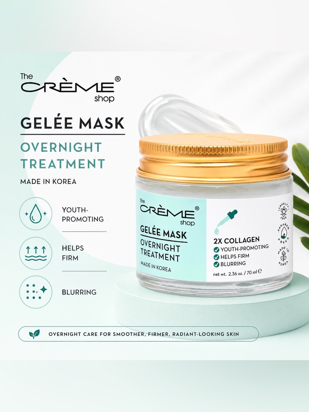 🧴 Crème Shop 2X Collagen Gelée Mask – Overnight Treatment (K-Beauty) 🧴